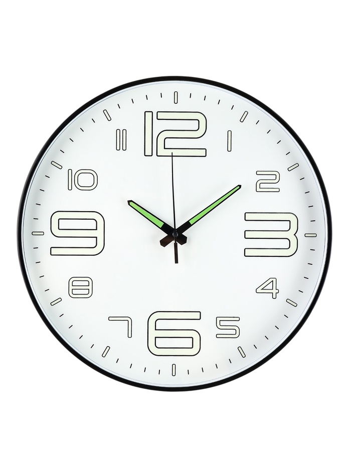 Часы настенные интерьерные «Классика», плавный ход, светящиеся, d=35 см