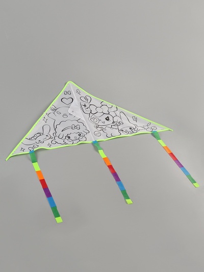 Воздушный змей - раскраска Funny toys «Кролик и друзья», 80 см, 6 фломастеров