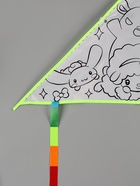 Воздушный змей - раскраска Funny toys «Кролик и друзья», 80 см, 6 фломастеров - Фото 5