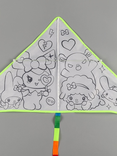 Воздушный змей - раскраска Funny toys «Кролик и друзья», 80 см, 6 фломастеров