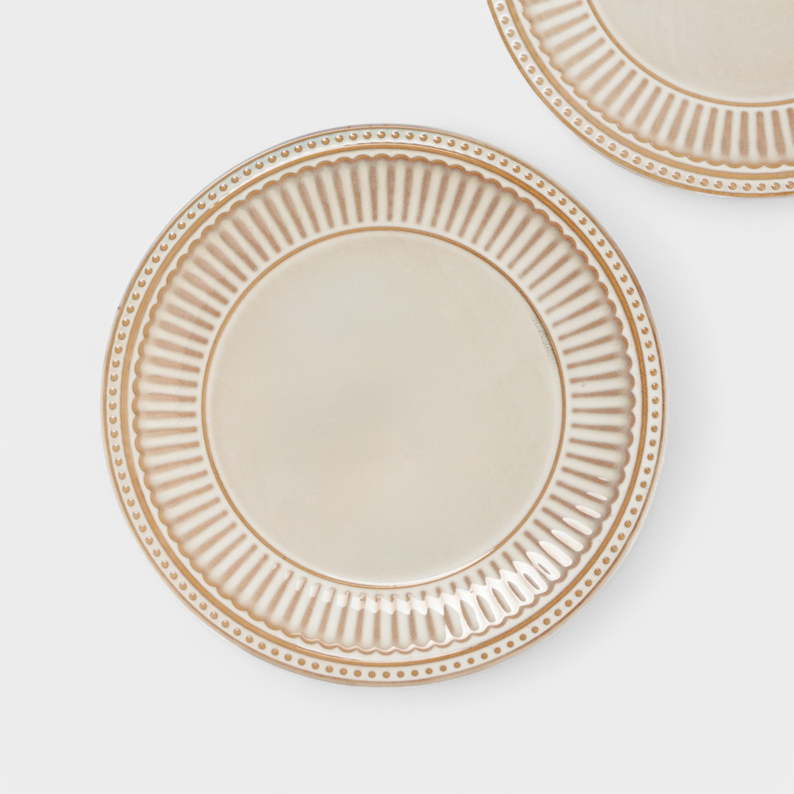 Тарелка Доляна «Винтаж», d=27 см, керамика, бежевый Тарелка Доляна «Винтаж», d=27 см, керамика, бежевый