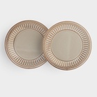 Тарелки Доляна «Винтаж», d=20 см, набор 2 шт., керамика, бежевые - Фото 4