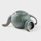 Заварочный чайник Доляна «Винтаж», 1.1 л, керамика, бирюзовый - Фото 5