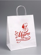 Пакет подарочный бумажный, « 8 марта Женский День!» 24×14×28 см - Фото 1