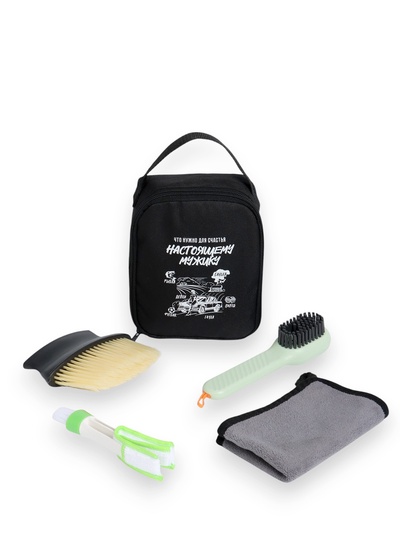 Набор автомобилиста для чистки салона "Настоящему мужику", 4 предмета