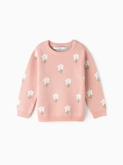Джемпер для девочки KAFTAN: Flowers, бежевый, размер 30 (98-104 см)