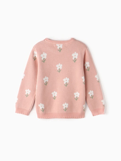 Джемпер для девочки KAFTAN: Flowers, бежевый, размер 30 (98-104 см)