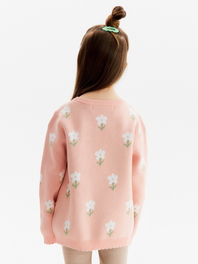 Джемпер для девочки KAFTAN: Flowers, бежевый, размер 30 (98-104 см)