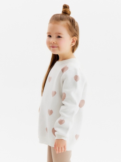 Джемпер для девочки KAFTAN: Love, белый, размер 30 (98-104 см)