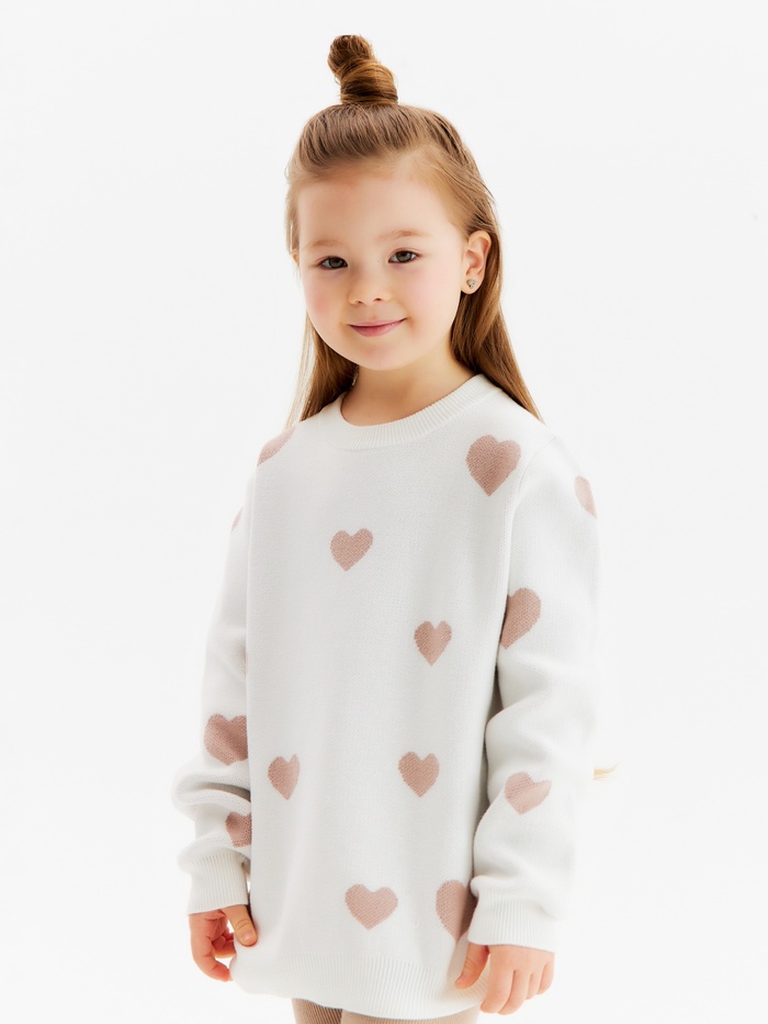 Джемпер детский KAFTAN Love, размер 32 (110-116 см), бежевый - Фото 1