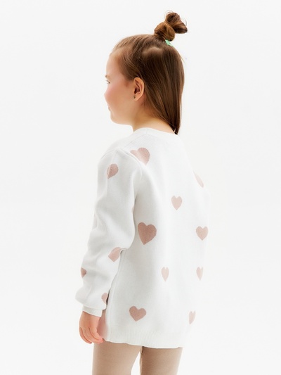 Джемпер для девочки KAFTAN: Love, белый, размер 32 (110-116 см)