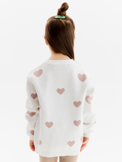 Джемпер для девочки KAFTAN: Love, белый, размер 32 (110-116 см)
