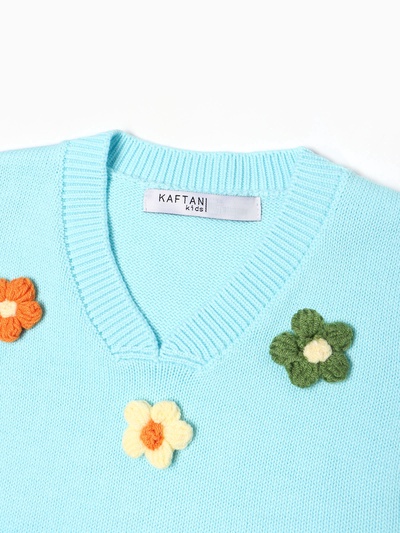 Жилет для девочки KAFTAN «Ромашки», размер 32 (110-116 см), голубой
