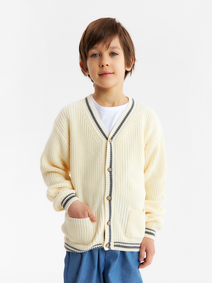 Кардиган детский KAFTAN, размер 30 (98-104 см), молочный
