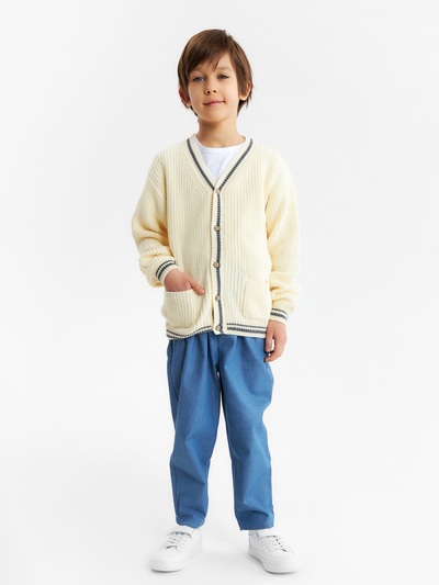 Кардиган детский KAFTAN, размер 32 (110-116 см), молочный