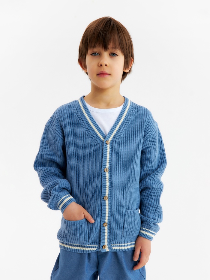 Кардиган детский KAFTAN, размер 30 (98-104 см), синий