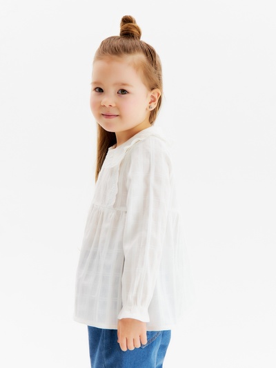 Рубашка для девочки KAFTAN, полупрозрачная, белая, размер 30 (98-104 см)