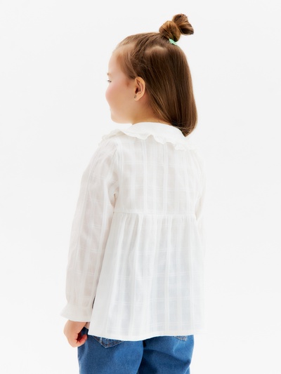 Рубашка для девочки KAFTAN, полупрозрачная, белая, размер 30 (98-104 см)
