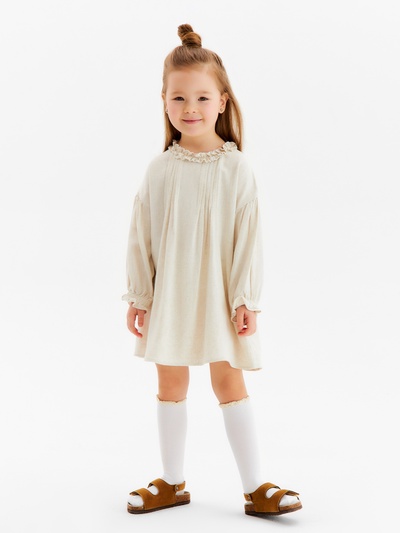 Платье для девочки «Крошка Я» Linen, рост 80-86 см, бежевое