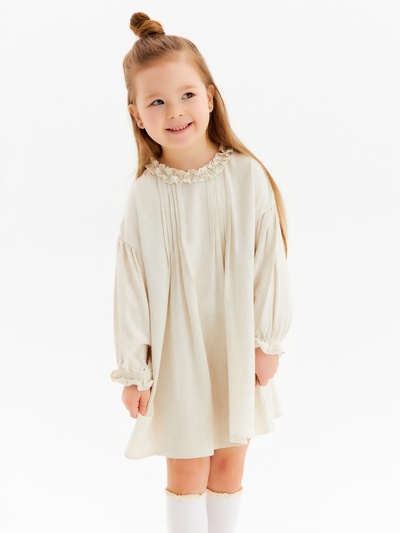Платье для девочки «Крошка Я» Linen, рост 80-86 см, бежевое