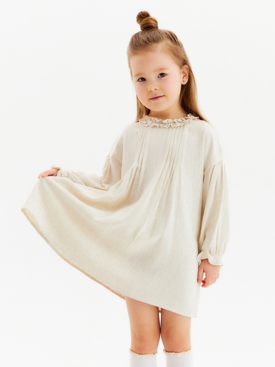Платье для девочки «Крошка Я» Linen, рост 92-98 см, бежевое
