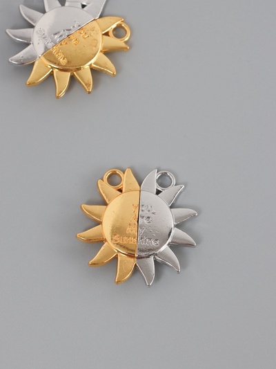 Замок магнитный металл «Солнце», набор 2 шт., золото-серебряный, 2.7×2.6 см