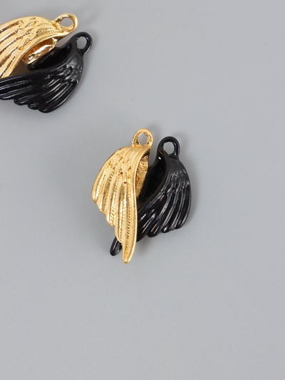 Замок магнитный металл «Крылья», набор 2 шт., чёрно-золотой, 2.6×1.9 см