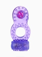 Виброкольцо эрекционное с клиторальной стимуляцией, гелевый силикон, d=2 см, сиреневый - Фото 1