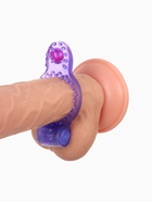 Виброкольцо эрекционное с клиторальной стимуляцией, гелевый силикон, d=2 см, сиреневый - Фото 2