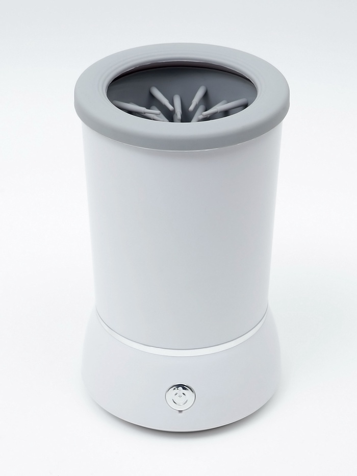 Лапомойка для собак и кошек FW-01, автоматическая, от батареек, белая