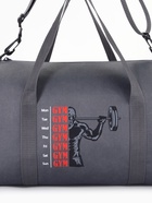 Сумка спортивная на молнии TEXTURA, с подкладкой, длинный ремень, маленький размер, серая - Фото 6