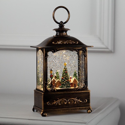 УЦЕНКА Светодиодная фигура «Новогодняя деревня», 14.5×22×8 см, пластик, батарейки ААх3 (не в комплекте), USB, свечение тёплое белое