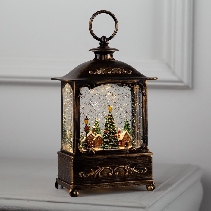 УЦЕНКА Светодиодная фигура «Новогодняя деревня», 14.5×22×8 см, пластик, батарейки ААх3 (не в комплекте), USB, свечение тёплое белое - Фото 1