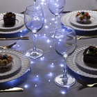 УЦЕНКА Гирлянда «Мишура», 5 м, роса, IP20, серебристая нить, 100 LED, 2 режима, батарейки AAх3 (нет в комплекте), свечение белое - Фото 4