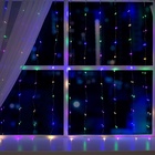 УЦЕНКА Гирлянда «Занавес», 1×1 м роса, IP20, серебристая нить, 100 LED, свечение мульти, 12 В 10861838 - фото 3698489