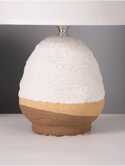 Лампа настольная RISALUX «Скала», 1×40 Вт Е27, бежевый/белый, 20×20×32 см