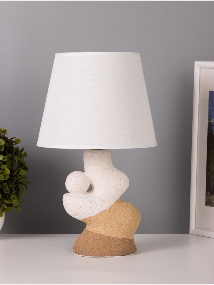 Лампа настольная RISALUX «Гряда», 1×40 Вт Е27, бежевый/белый, 20×20×32 см - Фото 1