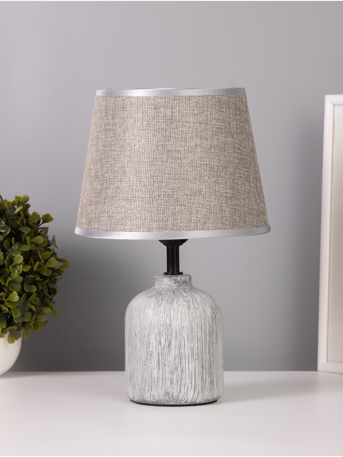 Лампа настольная RISALUX «Никс», 1×40 Вт Е27, серый, 20×20×30 см - Фото 1