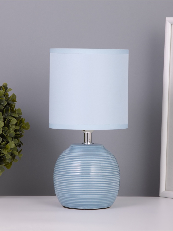 Лампа настольная RISALUX «Бриз», 1×40 Вт Е14, голубой, 13×13×25 см - Фото 1