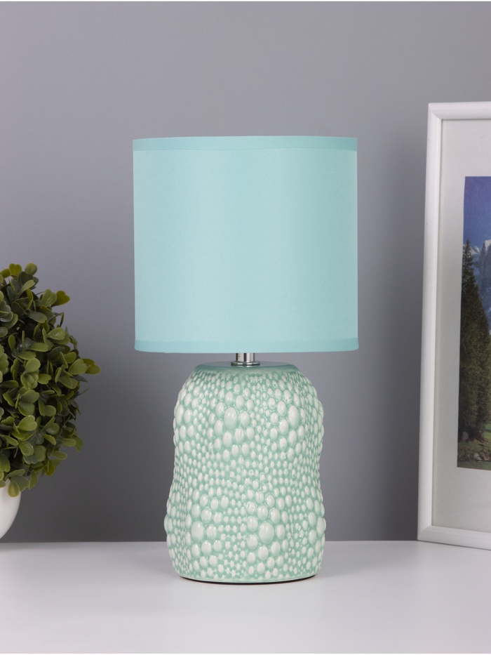 Лампа настольная RISALUX «Иссин», 1×40 Вт Е14, бирюзовый, 15×15×30 см - Фото 1