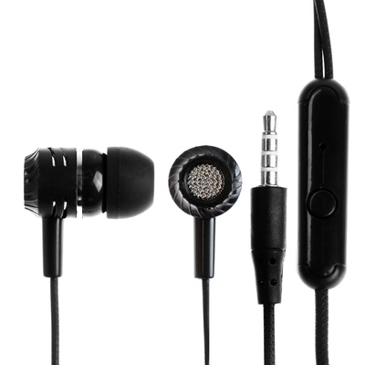 УЦЕНКА Наушники CB-52, проводные, вакуумные, микрофон, 1 м, Jack 3.5 мм, чёрные