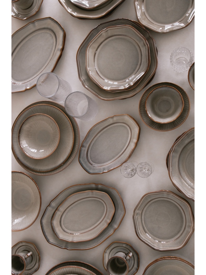 Тарелка глубокая Magistro Vintage, 420 мл, d=23 см, фарфор, серая - фото 114819238