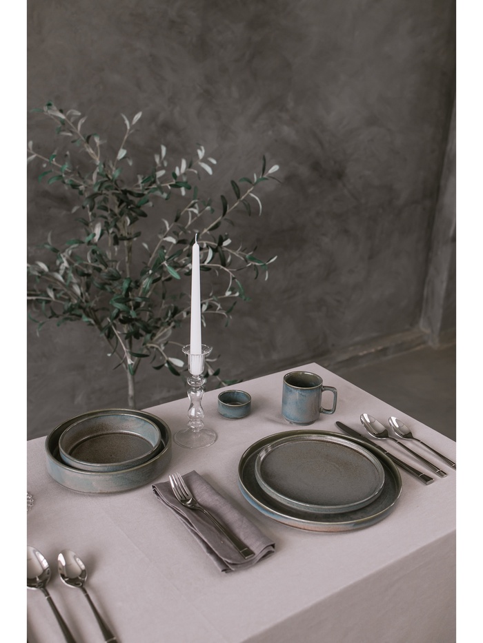 Тарелка Magistro Shadow, d=21 см, с бортом 2.2 см, фарфор, серая - фото 114819232