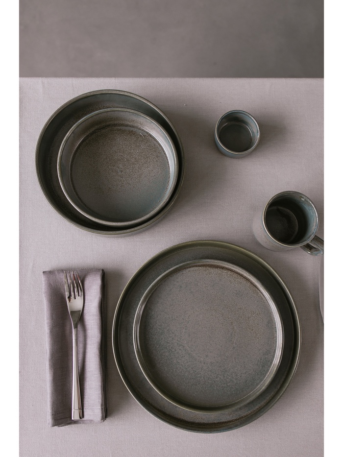 Тарелка глубокая Magistro Shadow, 480 мл, d=15 см, с высоким бортом 4.3 см, фарфор, серая - фото 114819220