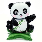 Воздушный шар фольгированный 23" «Панда с бамбуком», на подставке - Фото 1