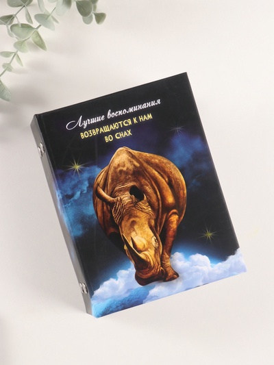 Фотоальбом на 96 фото 10×15 см «Носорог и луна», матовый с ламинацией, 16.5×12×5.5 см