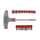 Отвертка с набором бит и головок ТУНДРА, Т-образный профилированный держатель, 21 предмет - Фото 2