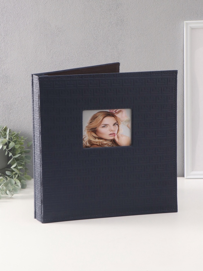 Фотоальбом на 500 фото 10×15 см «Греческий узор», кожзам, синий, в коробке, 5.5×32.5×34 см - Фото 1