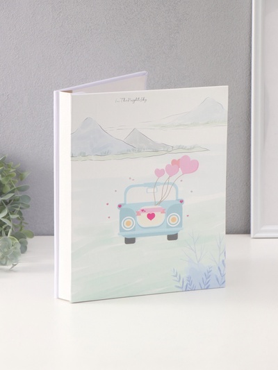 Фотоальбом на 100 фото 13×18 см «Машина с шариками», кожзам, в коробке, 4×23×29 см