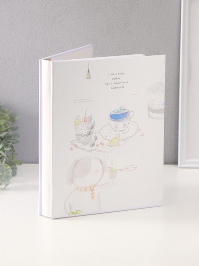 Фотоальбом на 100 фото 13×18 см «Пёсик и десертики», кожзам, в коробке, 4×23×29 см